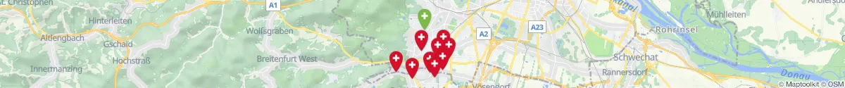 Kartenansicht für Apotheken-Notdienste in der Nähe von Rodaun (1230 - Liesing, Wien)